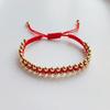 Handmade Braided Bracelet Jewelry for Women 4mm High Quality Gold Plated Beads Bracelets Bijoux Fashion Pulseras Femme