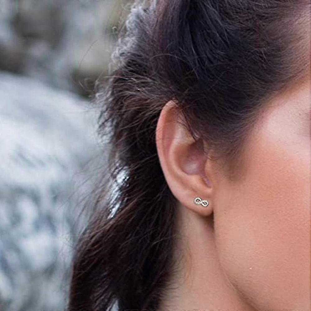 Sterling Silver Infinity Figure 8 Bead Drop Earrings