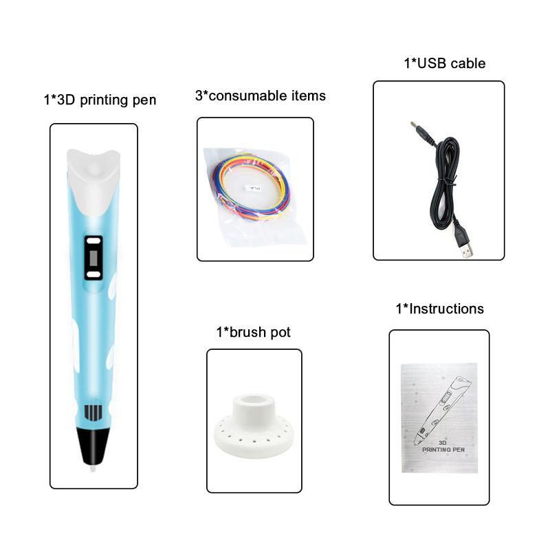 2026 Upgrade 3d Printing Pen Three-dimensional Painting Birthday Gift Diy 3d Printing Pen 3d Drawing Pen Children's Toy