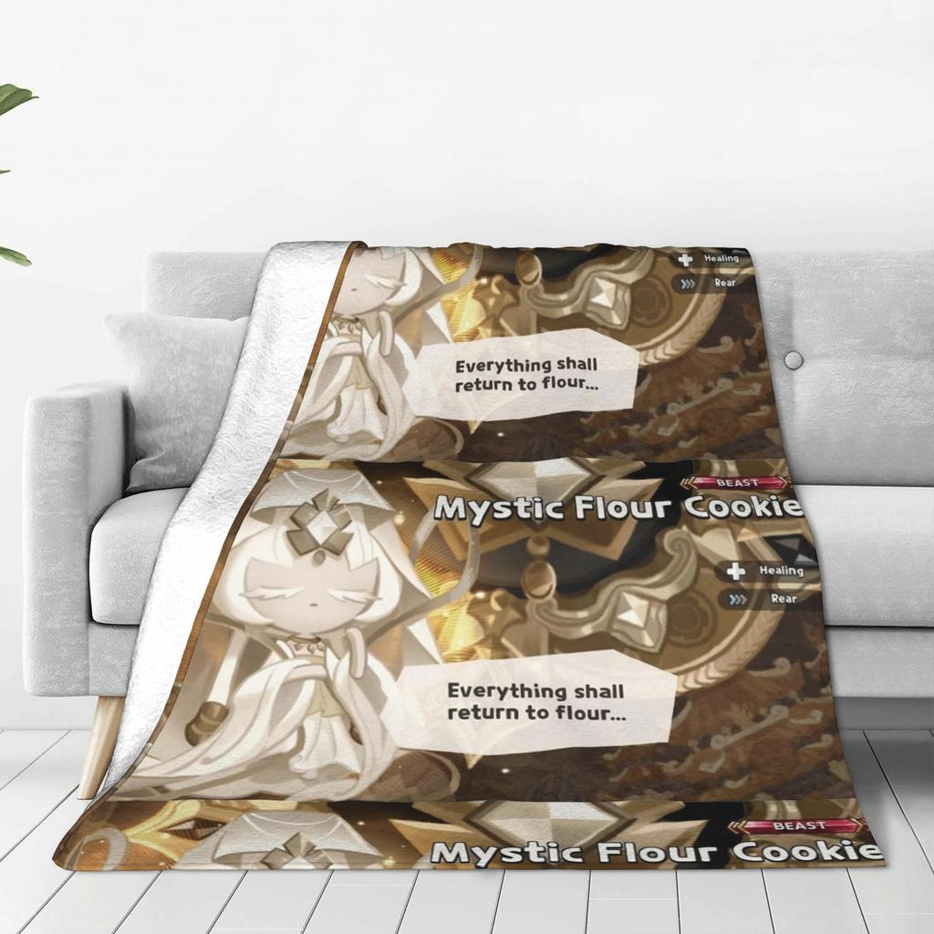 Mystic Flour Cookie Blanket Fleece Cookie Run Kingdom Warm Throw Blankets for Outdoor Travel Bedroom Quilt