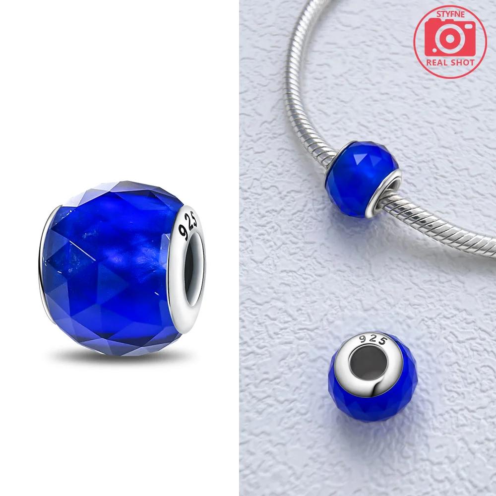 925 Silver Bracelet Women Diy Jewelry Gift Accessories Charms Beads Pink Murano Glass Blue Flower Butterfly Beads