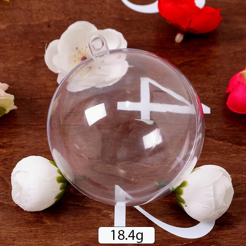 2Pcs Christmas Transparent Ball Plastic Christmas Trees Open Ball Box Bauble Ornament Wedding Gift Present Party Home Decoration