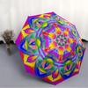 1pc Kaleidoscope Pattern Folding Umbrella With Excellent UV Protection, 8 Ribs Casual Durable Lightweight Portable Travelling Umbrella For M