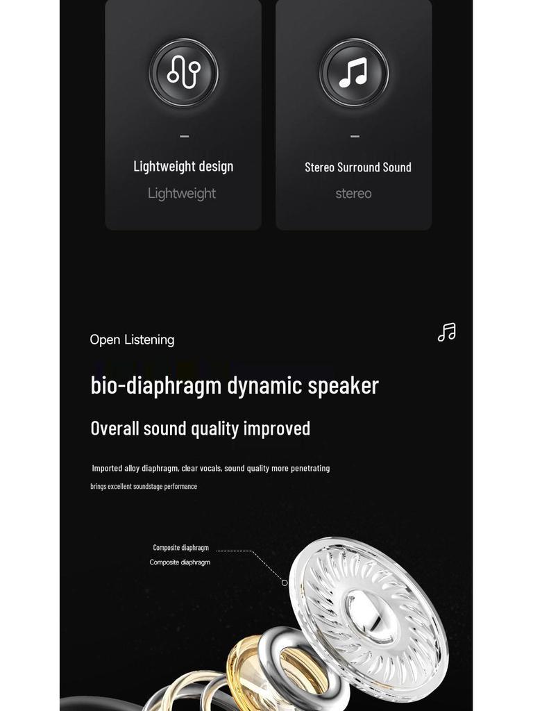 Bone Conduction Sports Ear-Hook Earbuds: High Sound Quality, Ultra-Long Battery, Universal for Phones