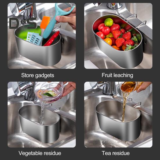 Stainless Steel Sink Drain Basket Rustproof Corrosion Resistant Efficient Filtering Kitchen Organizer Corner Sink Strainer