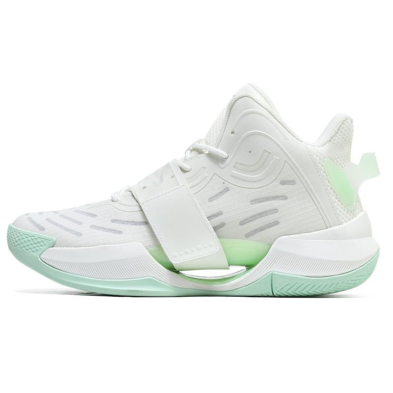 

New high-top basketball shoes men s hollow shock absorption Velcro design middle school students r sports shoes 36 слоновая кость