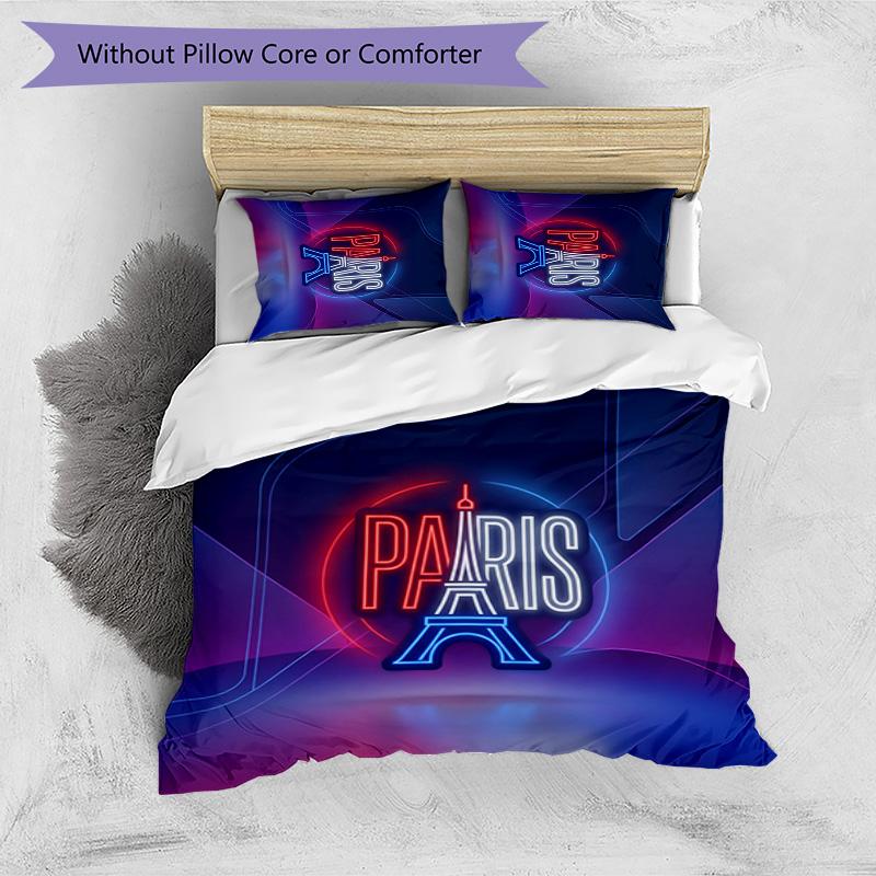 France Football Printed Bedding 3 Piece Set Cozy Breathable Bed Cover Set as Housewarming Holiday Gift