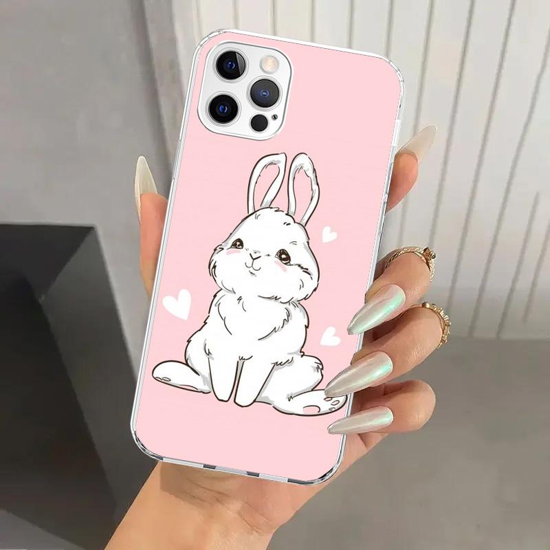 Cute Bunny Baby Rabbits Phone Case for Iphone 17 Air 16 15 Plus 14 13 Mini 12 11 Pro Max 16E 7 8 SE 2020 Soft Funda Print Shell