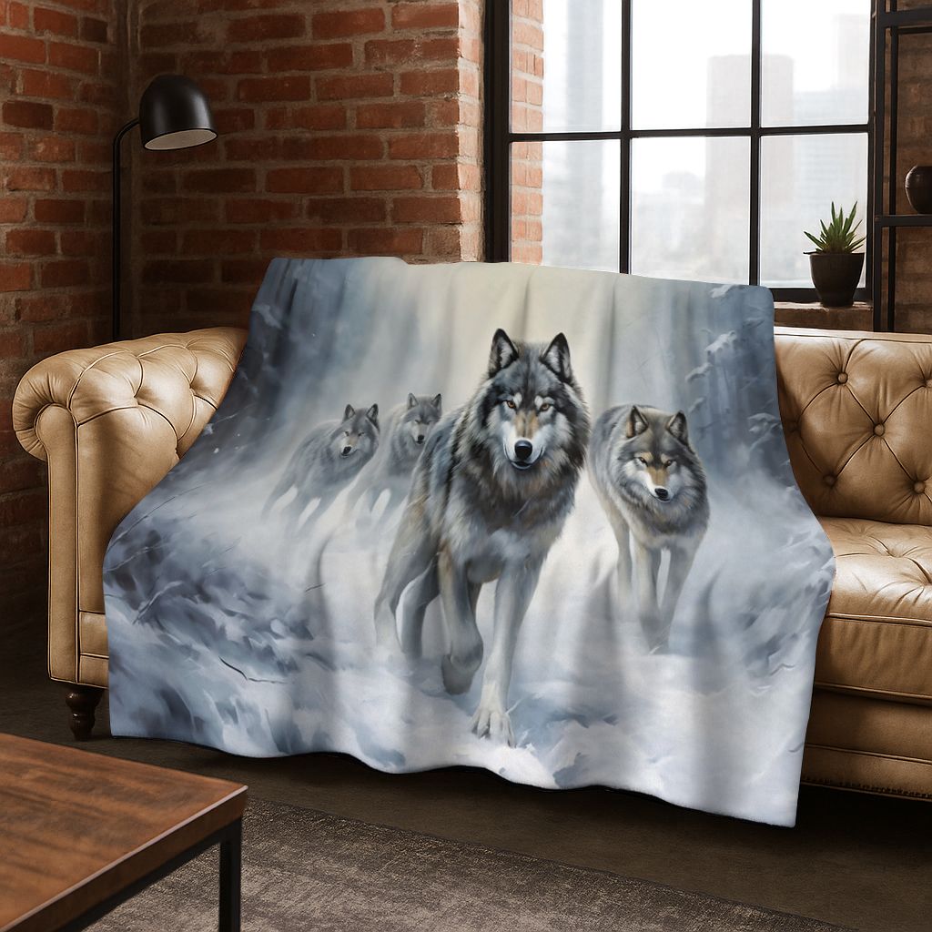 Norse Mythology Fenrir Wolf Beast Cartoon Flannel Blanket,Cozy Soft Throw Blanket for Home Bedroom Bed Sofa Picnic Cover Kids