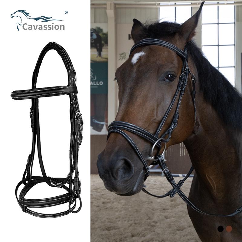 Cavassion Classic Cowhide Horse Bridle Reins 8218055 Small чёрный