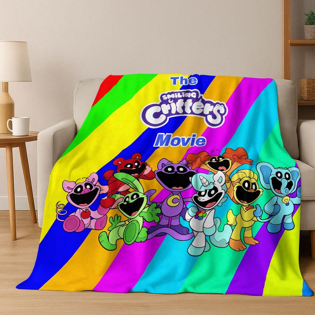 Cartoon S-Smiling C-Critters Craftycorn Catnap Art Flannel Blanket,Cozy Soft Throw Blanket for Home Bedroom Bed Sofa Cover Gift