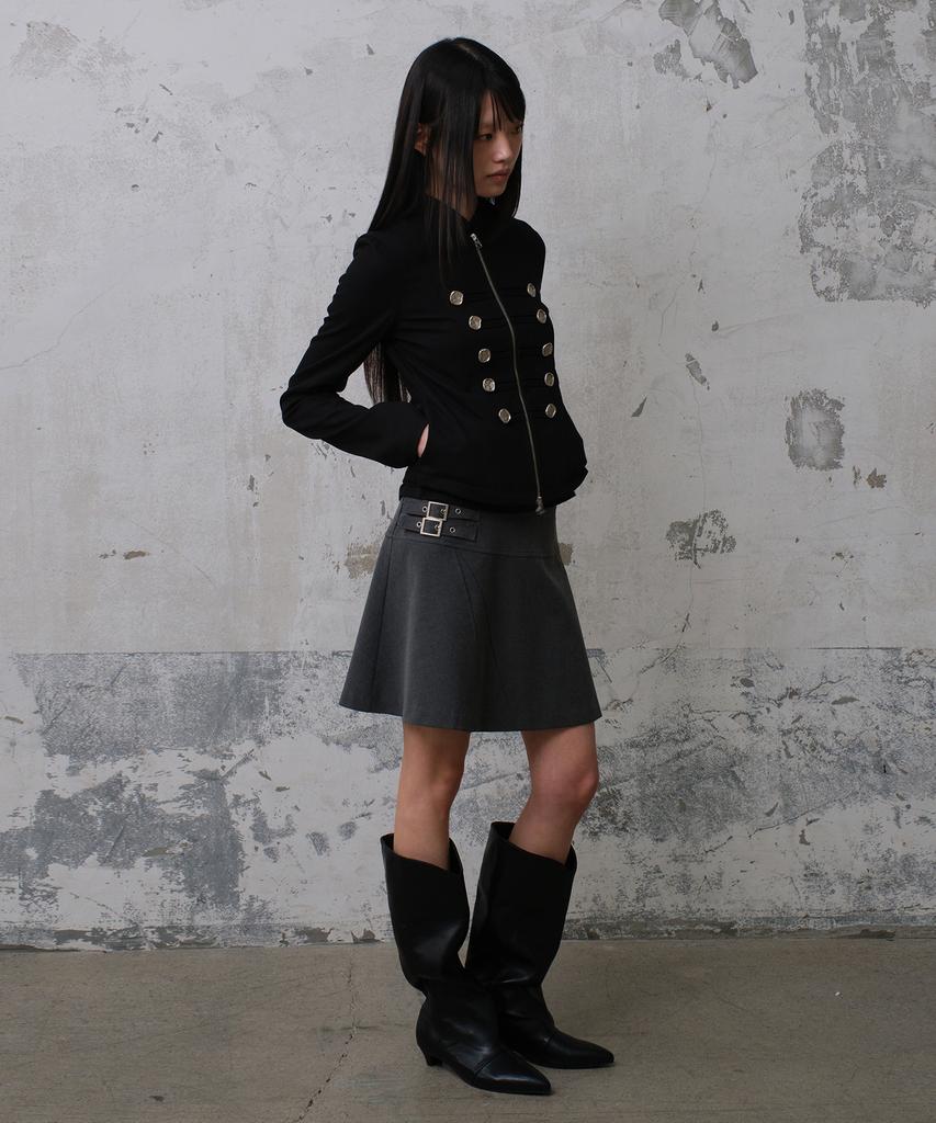 Daibeuinumeon Flare Short Skirt (Gray)
