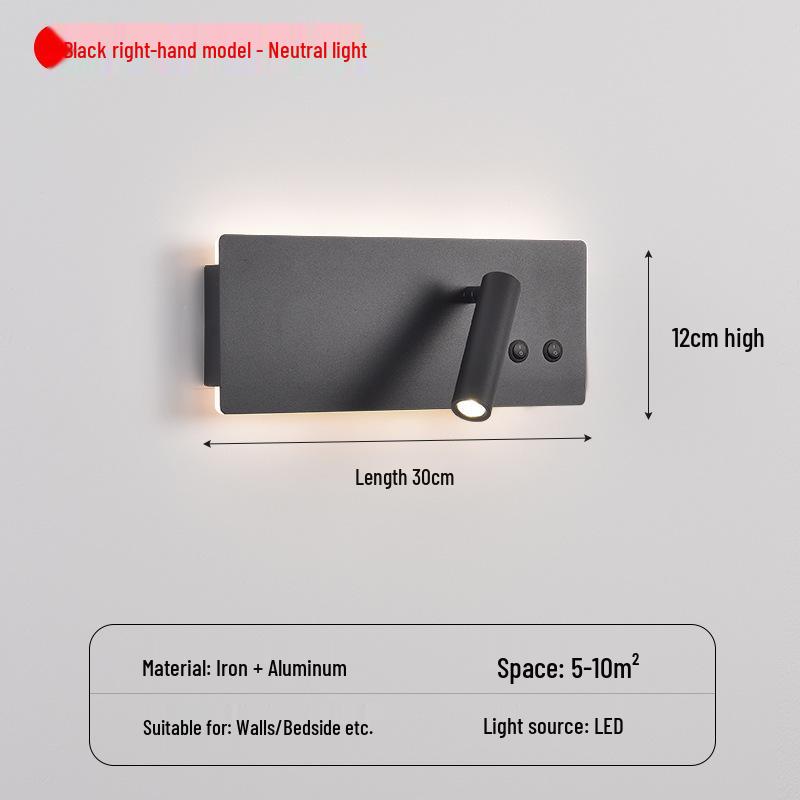 USB Wall Lamp: Modern LED Bedside Reading Light for Living Room, Guest Room, or Hotel