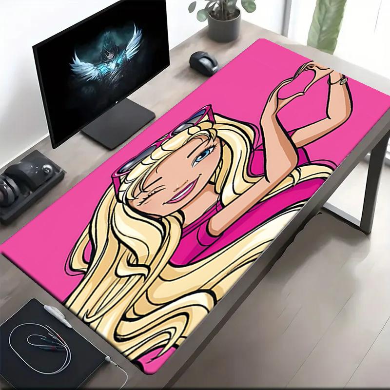 Barbie Theme Mouse Pad, Non Slip Rubber Base, Multifunctional Office & Home Decor, Perfect for Workspace Personalization.