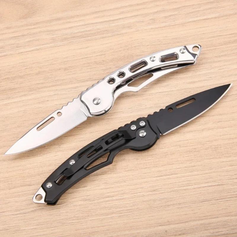 Portable and foldable multifunctional stainless steel with keychain, fruit cutting tools, outdoor mini knives, camping equipment