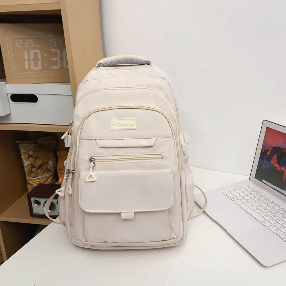 Waterproof Simple School Bags Large Capacity Girl's Backpack College Student Backpack  Travel