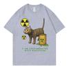 Je suis contaminé par les radiations T-shirt Meme Chat Drôle Homme Femme T-shirt Mode de Haute Qualité Été Décontracté T-shirts en Coton