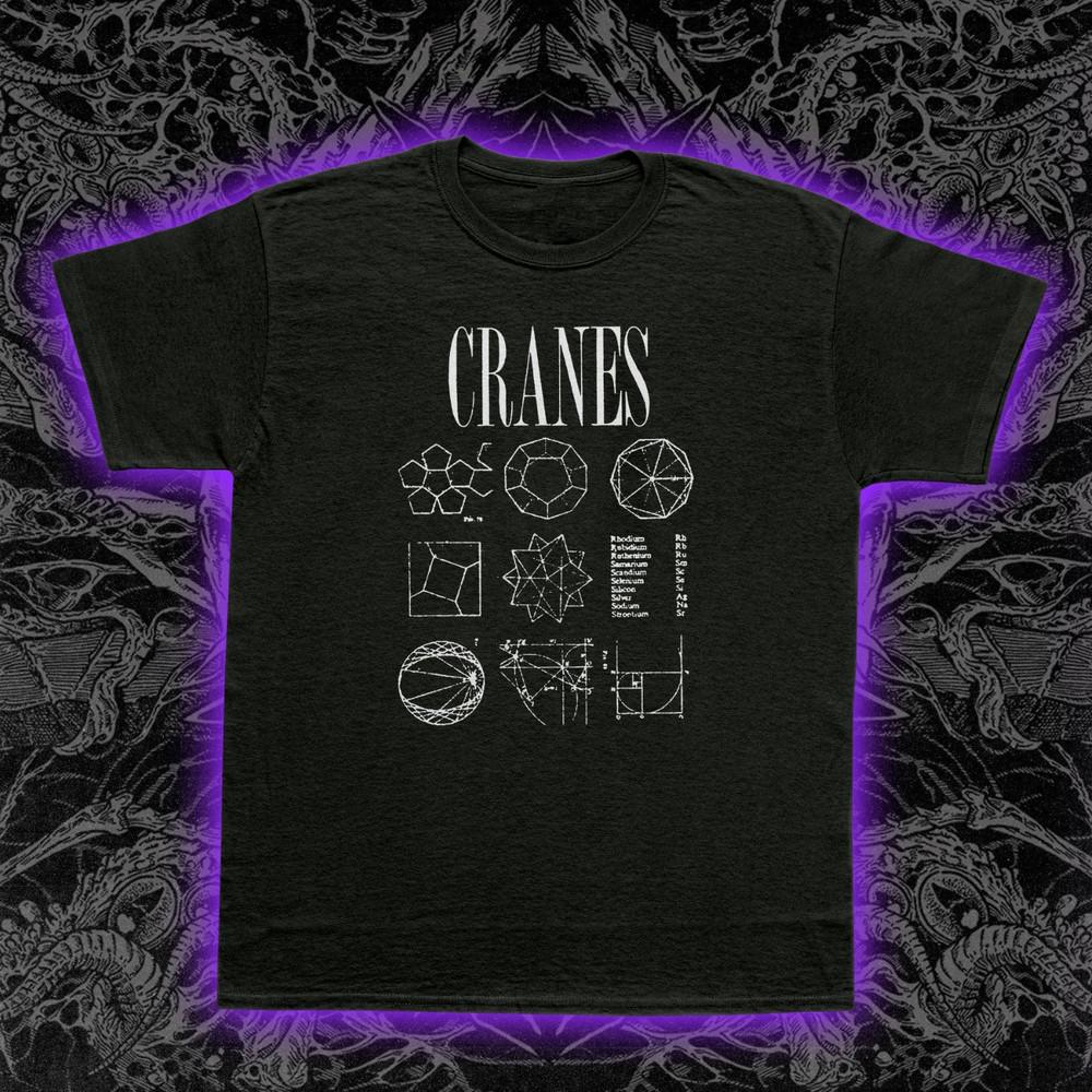 Cranes T-Shirt Shoegaze Dream Pop Geometric Chemical Formulae Alison Shaw S-5XL