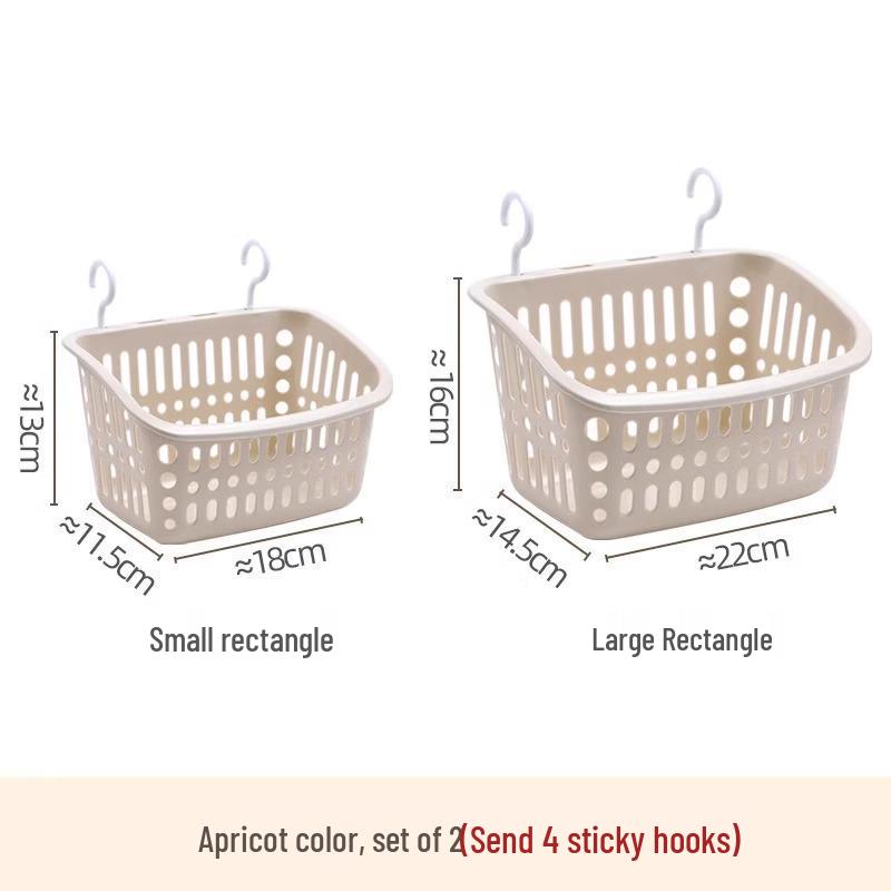 Wall-Mounted Plastic Storage Basket for Kitchen and Bathroom