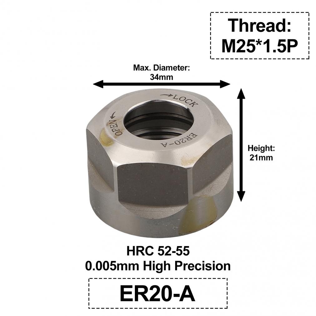 High-Precision Collet ER11/16/20/25/32/40-A/M/UM Clamping Nut Milling Chuck Cap#