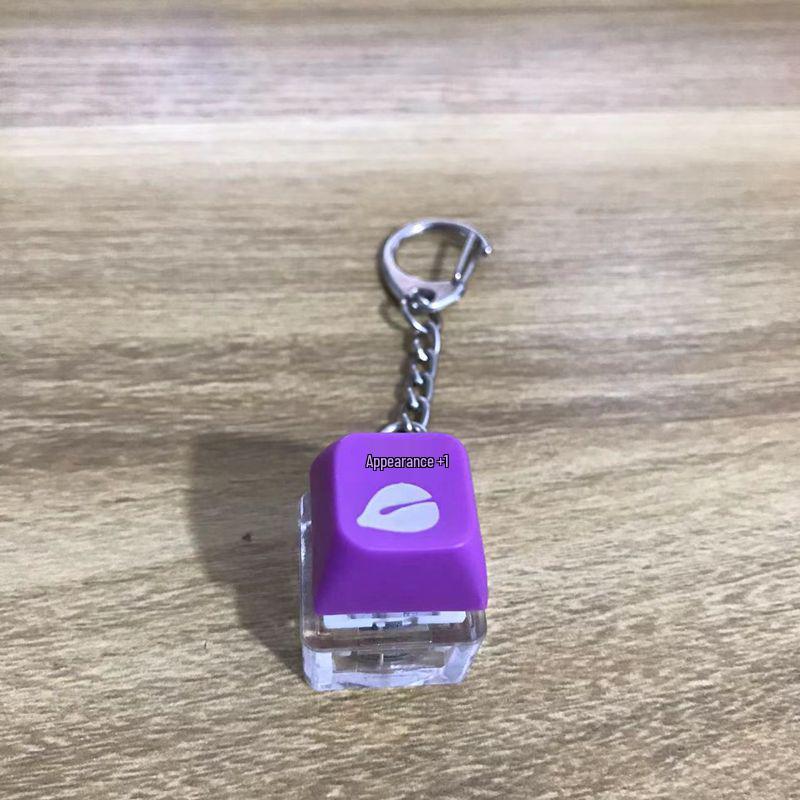 Luminous Wooden Fish Keycap Keyboard Keychain with Merit Accumulator & Decompression Function