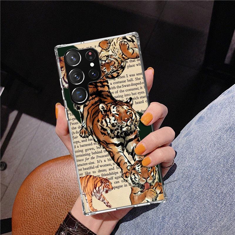 Superior Tiger Pattern Art Phone Case For Samsung Galaxy S24 S25 Edge S26 Ultra S23 S22 S21 Plus S20 FE + Personalized Print Cov
