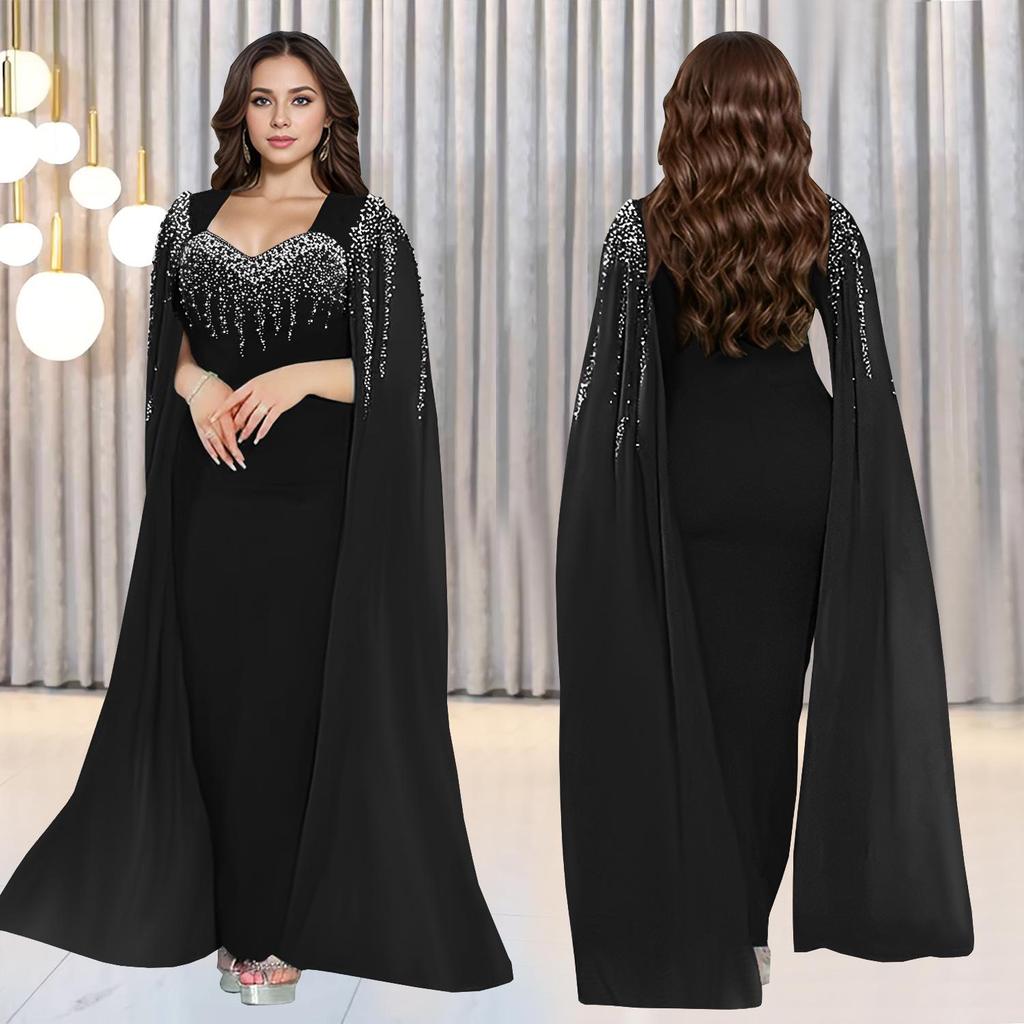 Elegantes europäisches & amerikanisches Mode-Abendkleid mit Hot-Drilling-Details für Damen