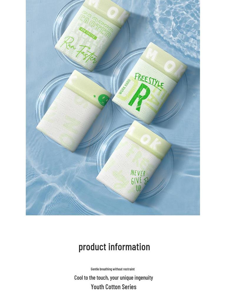 Men's Plus Size Antibacterial Ice Silk Boxer Briefs - Summer Thin 4-Corner Underwear