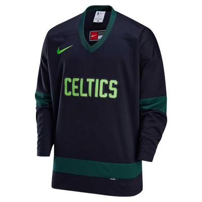 X NBA City Edition Boston Celtics Maglia a Maniche Lunghe Comoda a Vestibilità Ampia Uomo maglia Nero FZ0344-010