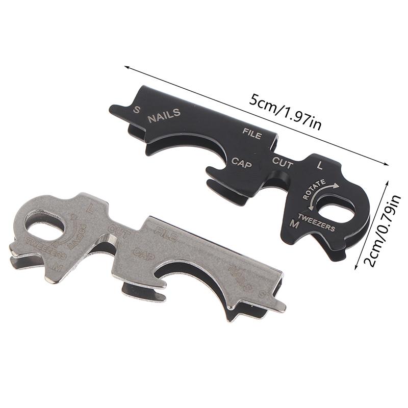 Stainless Steel Multi-tool Keychain Hook Plier Nail File Bottle Driver Screwdriver Bottle Opener For Outdoor Camping Gear Tool