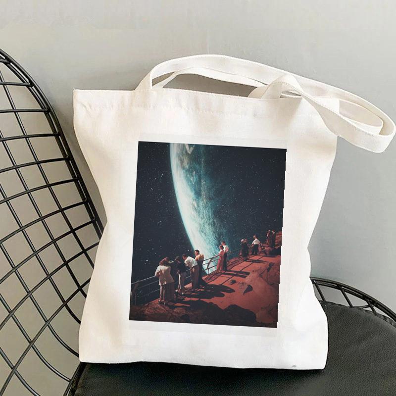 2021 Shopper Artistic Nature Guitar Printed Tote Bag Women Harajuku Shopper Handbag Girl Shoulder Shopping Bag Lady Canvas Bag