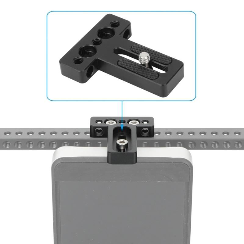 Quick Install Multiple Hole Camera Mounting Plate For DSLR Monitors Aluminum Baseplate With 1/4" Screw Holes