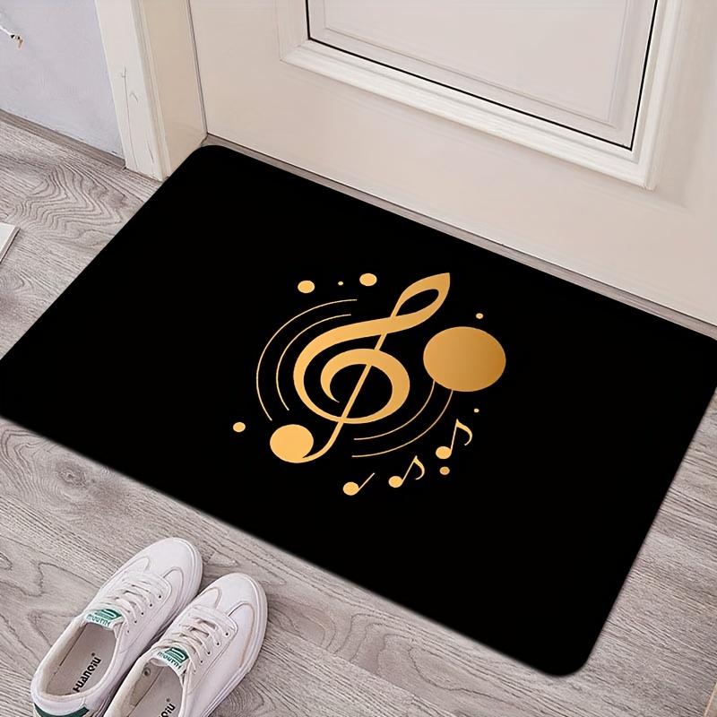 Simple Music Notes Area Rug, Soft Non-Slip Machine Washable Floor Mat for Game Room Bedroom Kitchen Living Room Home Decor
