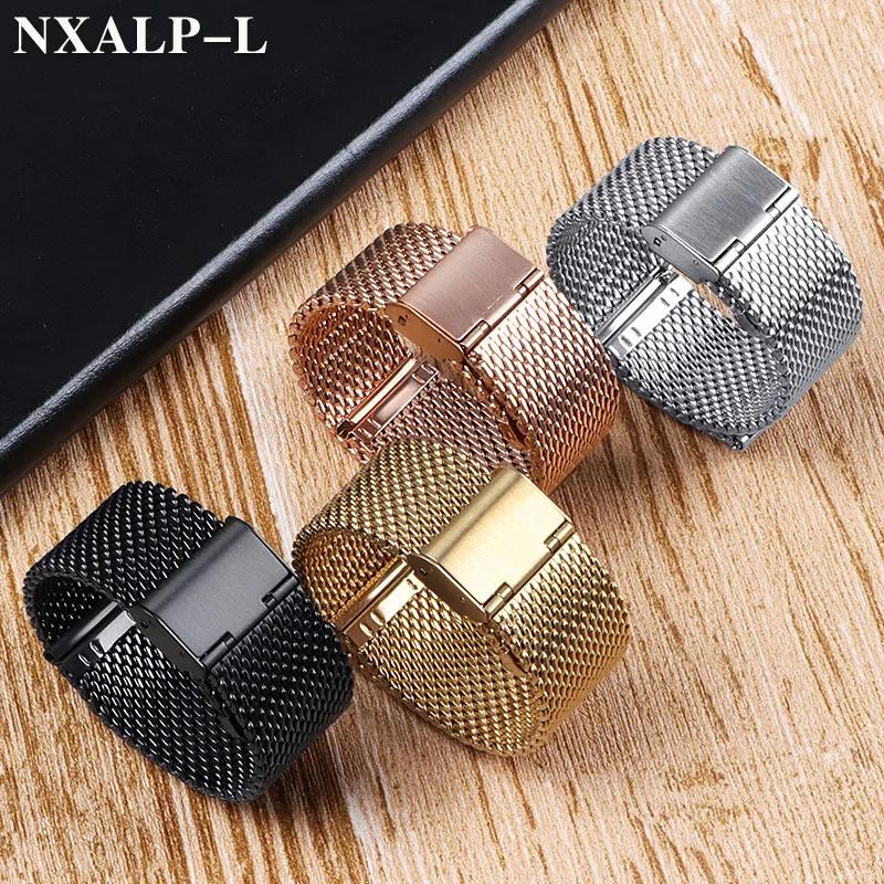 1.0 Milanese Mesh Loop Stainless Steel Watch Band Bracelet 18mm 20mm 22mm 24mm Bracelet 3mm Thickness Strap for DW for Omega