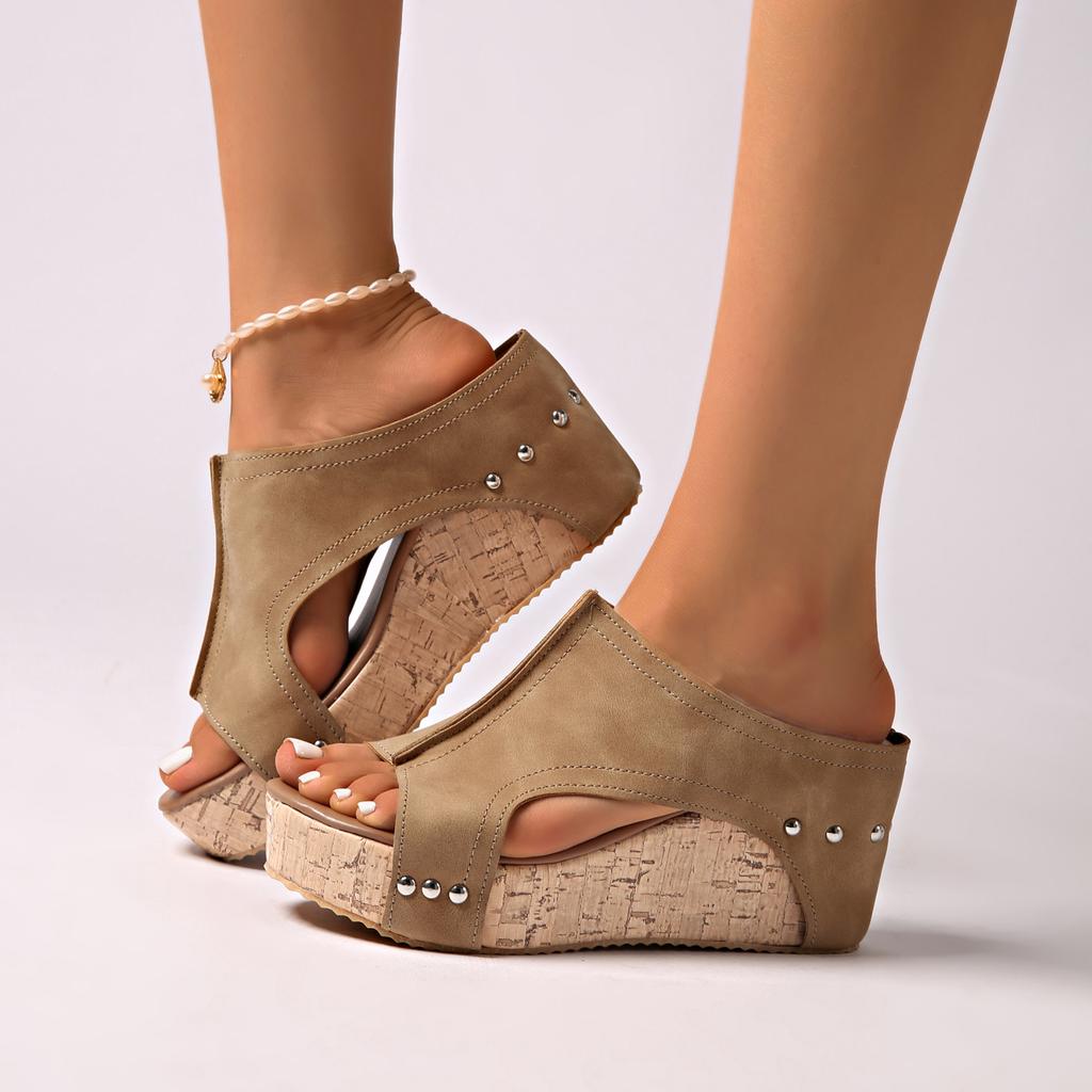 Fashion Women Summer Retro Peep Toe Wedges Casual Slippers Slides Women Retro Women Slippers Roman Open Fashiopn Toe Platform Sandals