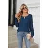 Fall Winter New Women's Solid Color Lace Splicing Loose Long Sleeve T-shirt Top For Cross-border Europe America