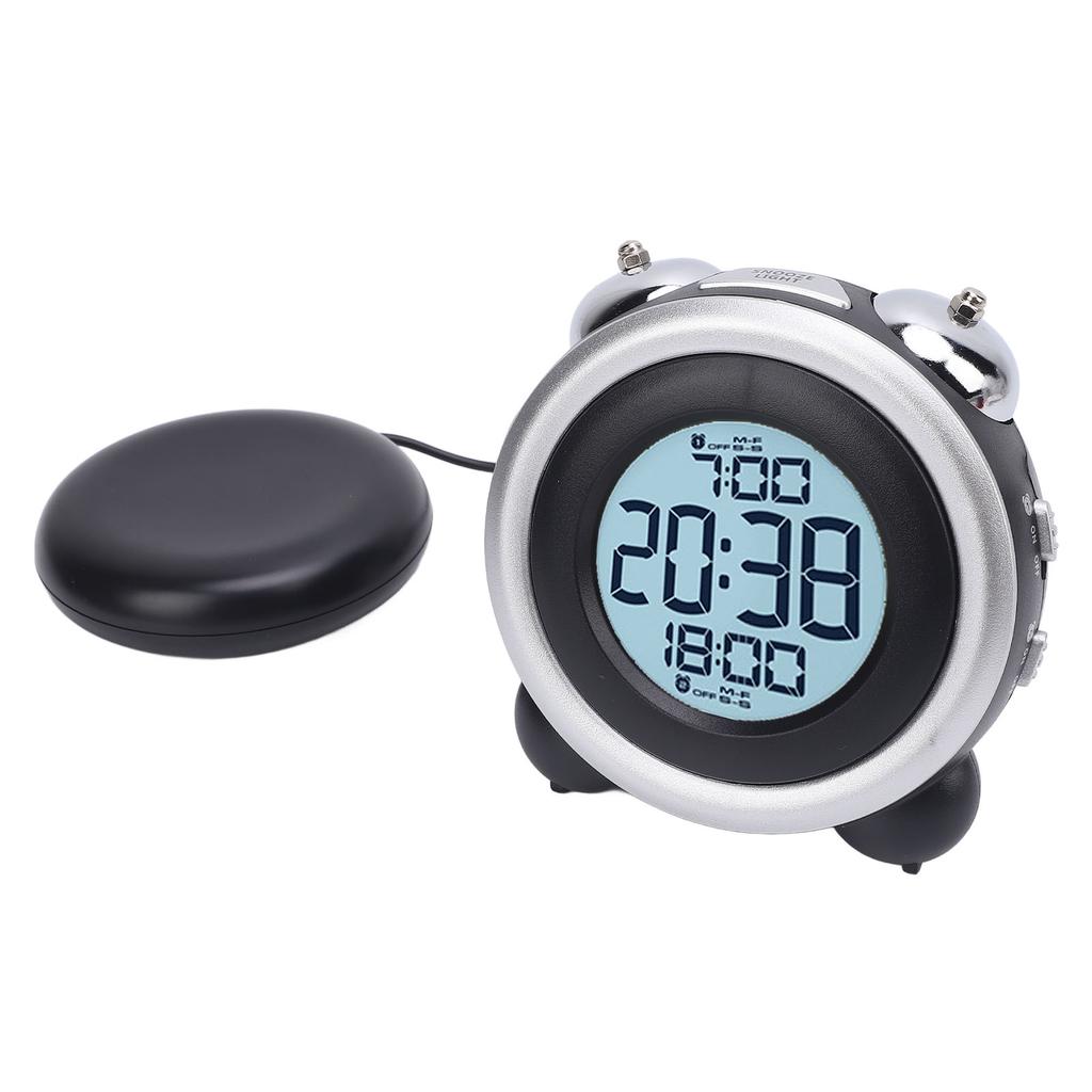 Alarm Clock with Bed Shaker Adjustable Volume Vibrating Alarm Clock with LED Display for Heavy Sleepers