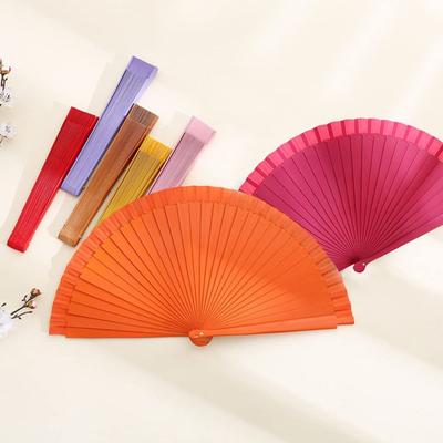 Props Decoration Colorful Chinese Style Wooden Wood Folding Fans Spanish Fan Folding Fan