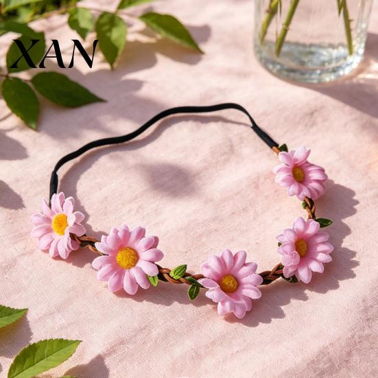 Adjustable Daisy Crown for Girls Sunflower/Daisy Wreath Headband Women Girls, Flower Headpiece, Daily Wear Silk Beach Photography Summer Dress
