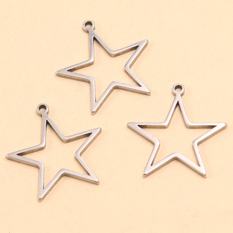 Stainless Steel Geometric Charm Molds: 10 Models & 2 Colors - Pentagram, Rhombus, Circle, Water Drop, Moon Pendants