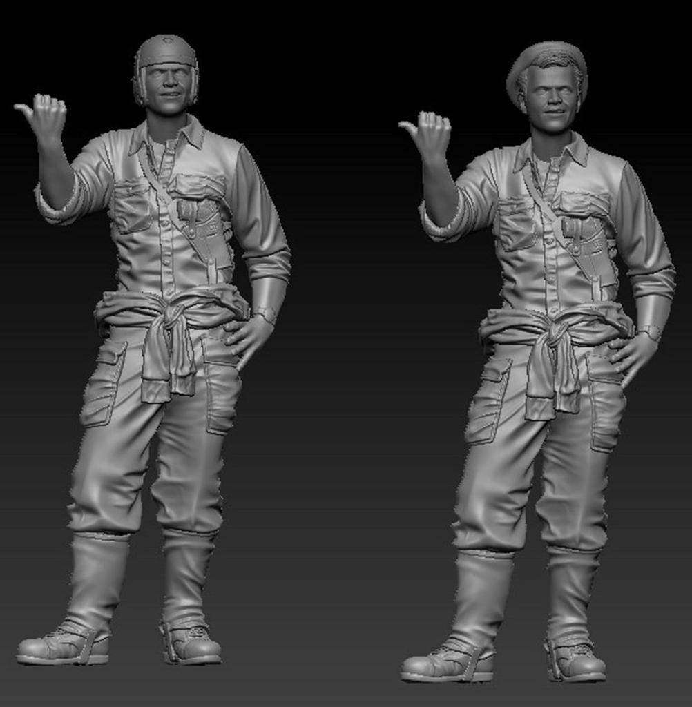 Thunder Model Maßstab 1/35 Amerikanischer Fahrer & Führer M1A1 Schwerer Abschleppwagen Offene Figur Set Resin Bausatz TBF3509 (Menschen)