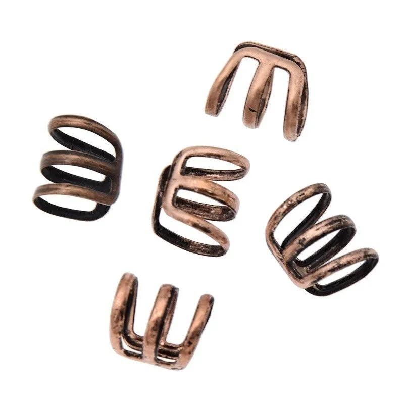 1pc Simple Fashion Accessories Creative Gifts Dreadlock Beads Dread Hair Braid Cuff Tube Clip Adjustable Hair Rings Set Decor