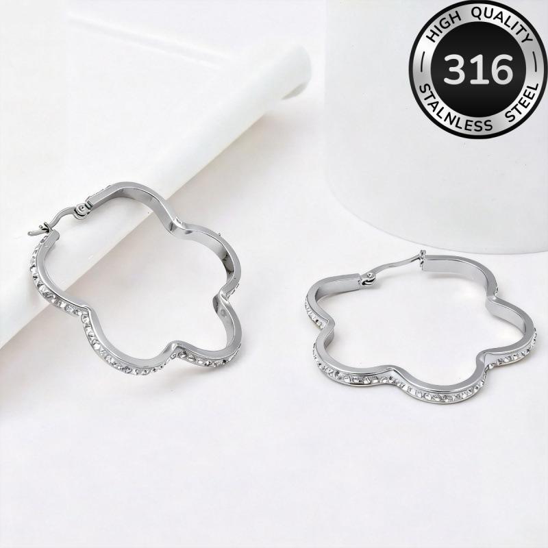 Popular flower diamond earrings women s versatile stud earrings simple earrings