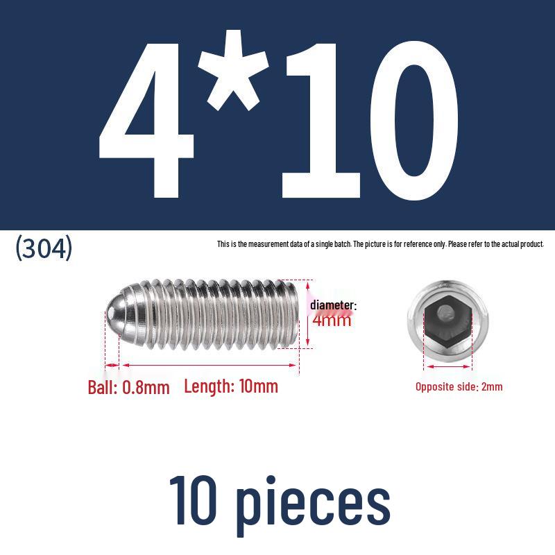 Stainless Steel Ball Plunger Set: M2.5-M16 Ball Screw Positioning Spring Plunger