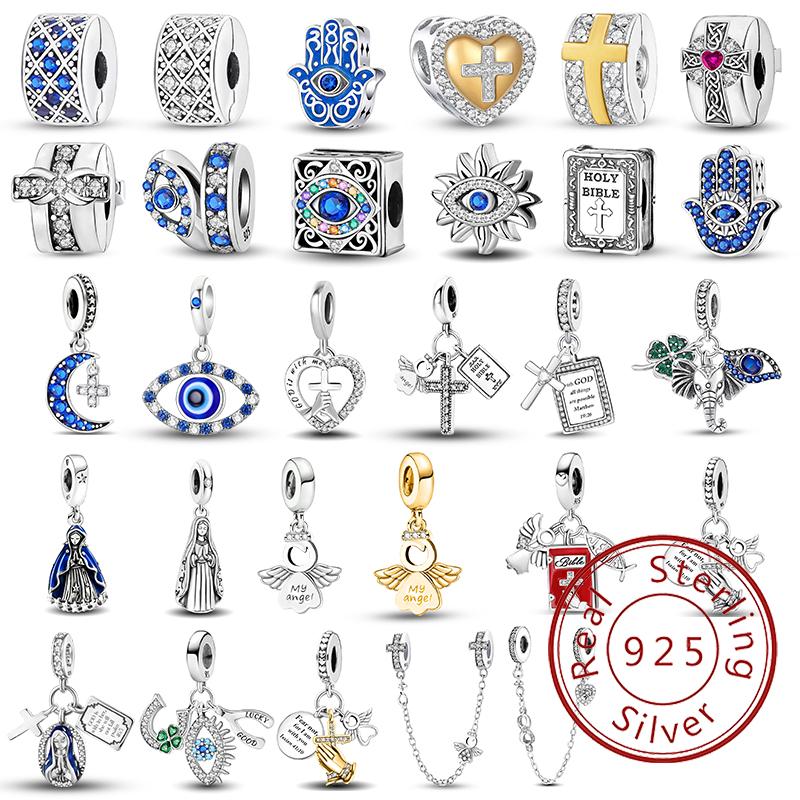 Copper Bible Devil'S Eye The Cross Charms Beads Fit Diy Bracelet Necklace Making Gift Of High Quality Fine Jewelry