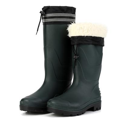 Winter Windproof Plush Rain Shoes Men High Rain Boots Safety Reflective Rain Boots At Night  High Quality Pvc Water Boot Men
