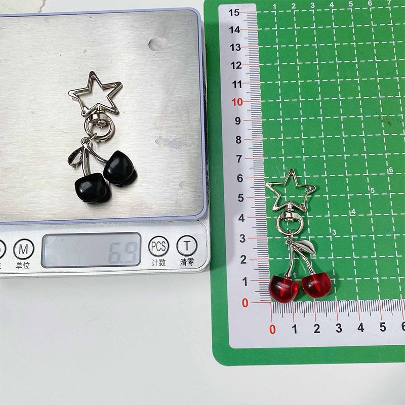 Korean  Cherry Keyring Sweet Fresh Simulation Fruits Keychain Women Girls Bag Pendant Handbag Shoulder Bags Keychain