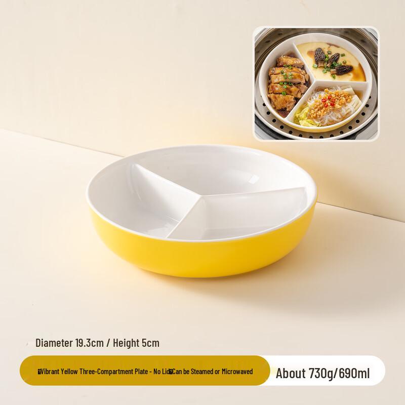 Onlycook Kids' Divided Ceramic Steaming Plate