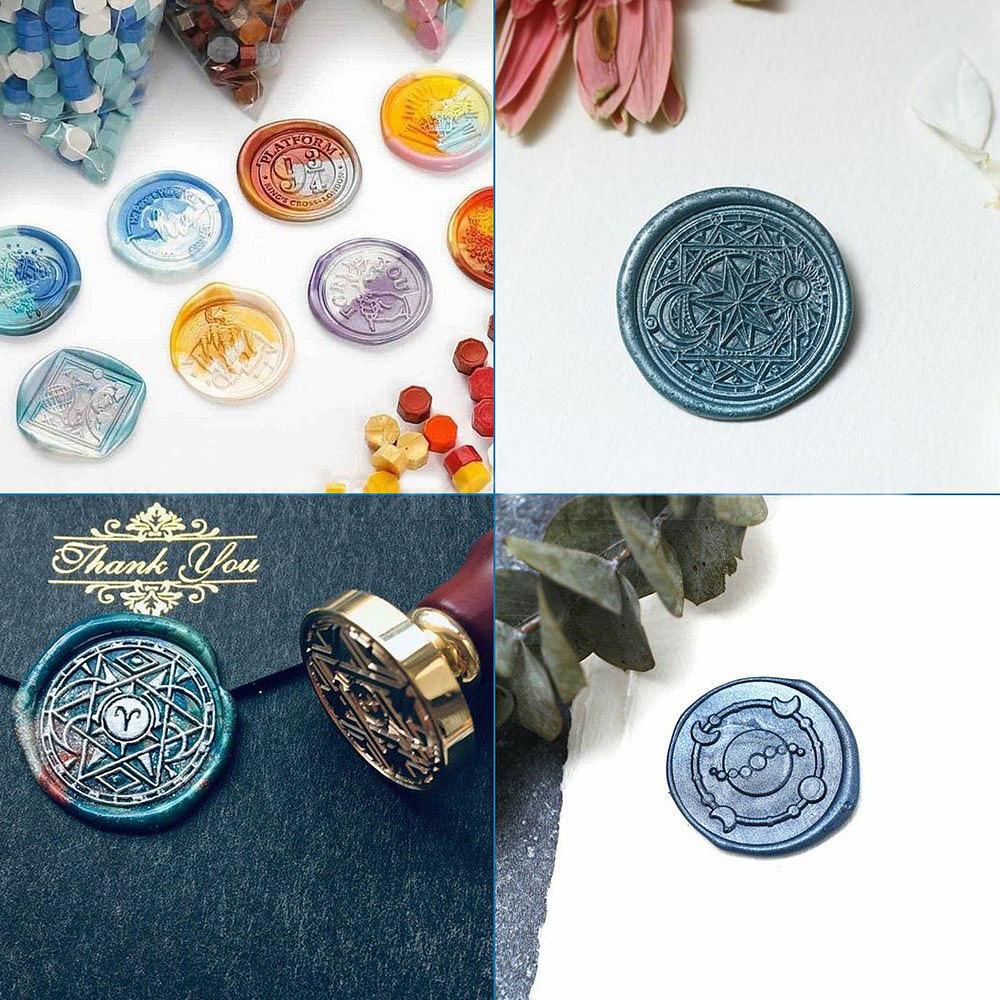 180pcs Wax Seal Beads Blue Purple Mix Five Colors Octagon Sealing Wax Beads for Wedding Invitations Wax Seal Stamp Xmas Gift Wra