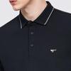 SEPTWOLVES Men's Striped Long-Sleeve Polo Shirt